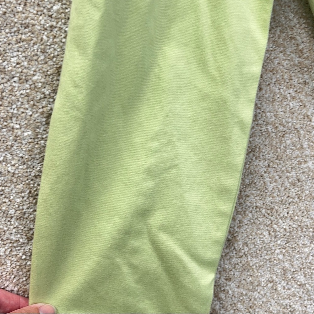 90s Y2K jacket 100% cotton lime green button down notch spring summer NWT flawed - Picture 7 of 16